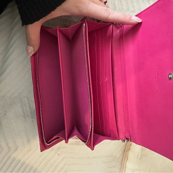 Patent Cannage Lady Dior Rendezvous Wallet On Chain Fuchsia full set - Picture 15 of 15